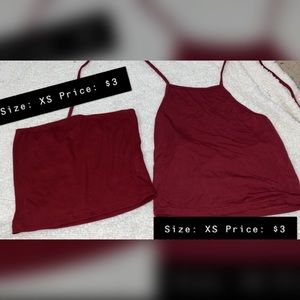 Burgundy Crop Tops